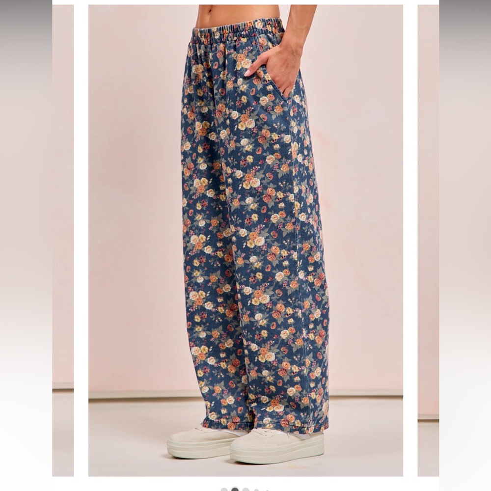 B6068–BIBI DENIM FLORAL MATCHING PANTS 🚨 - Picture 3 of 3